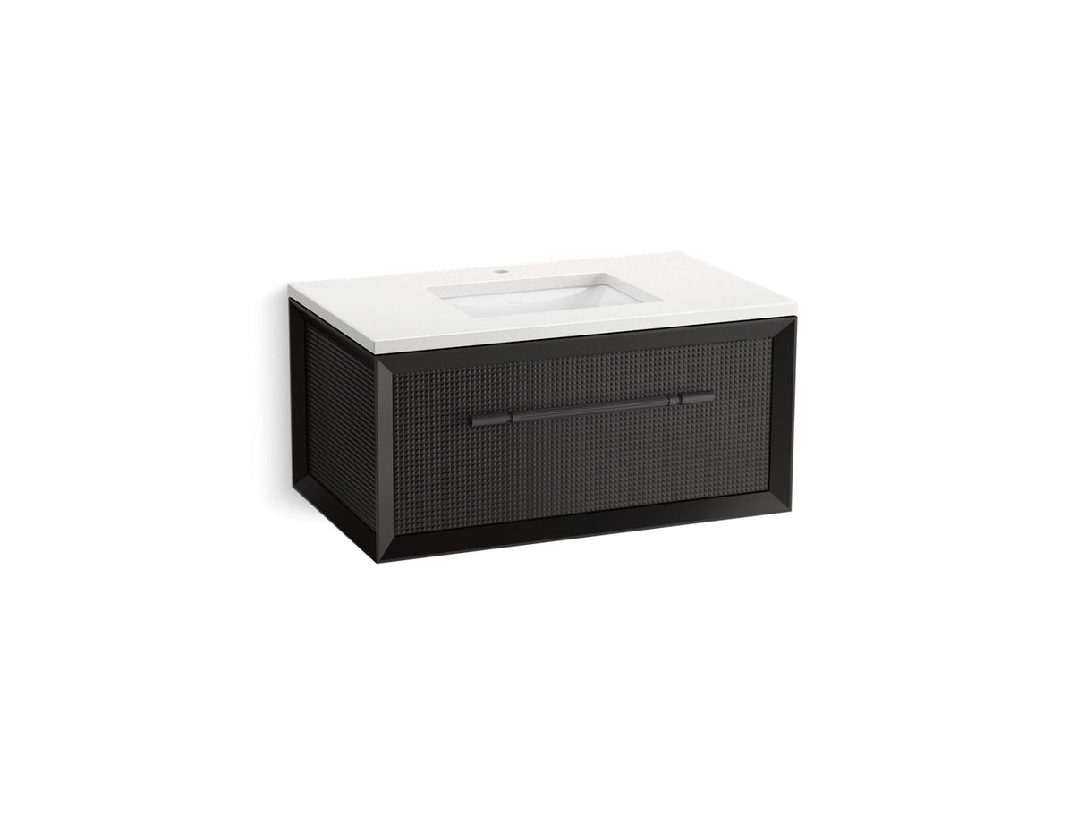 Enivo® 36" wall-hung bathroom vanity cabinet with sink and quartz top