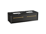 Enivo® 60" wall-hung bathroom vanity cabinet with sinks and quartz top