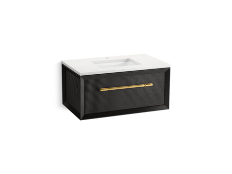 Enivo® 36" wall-hung bathroom vanity cabinet with sink and quartz top