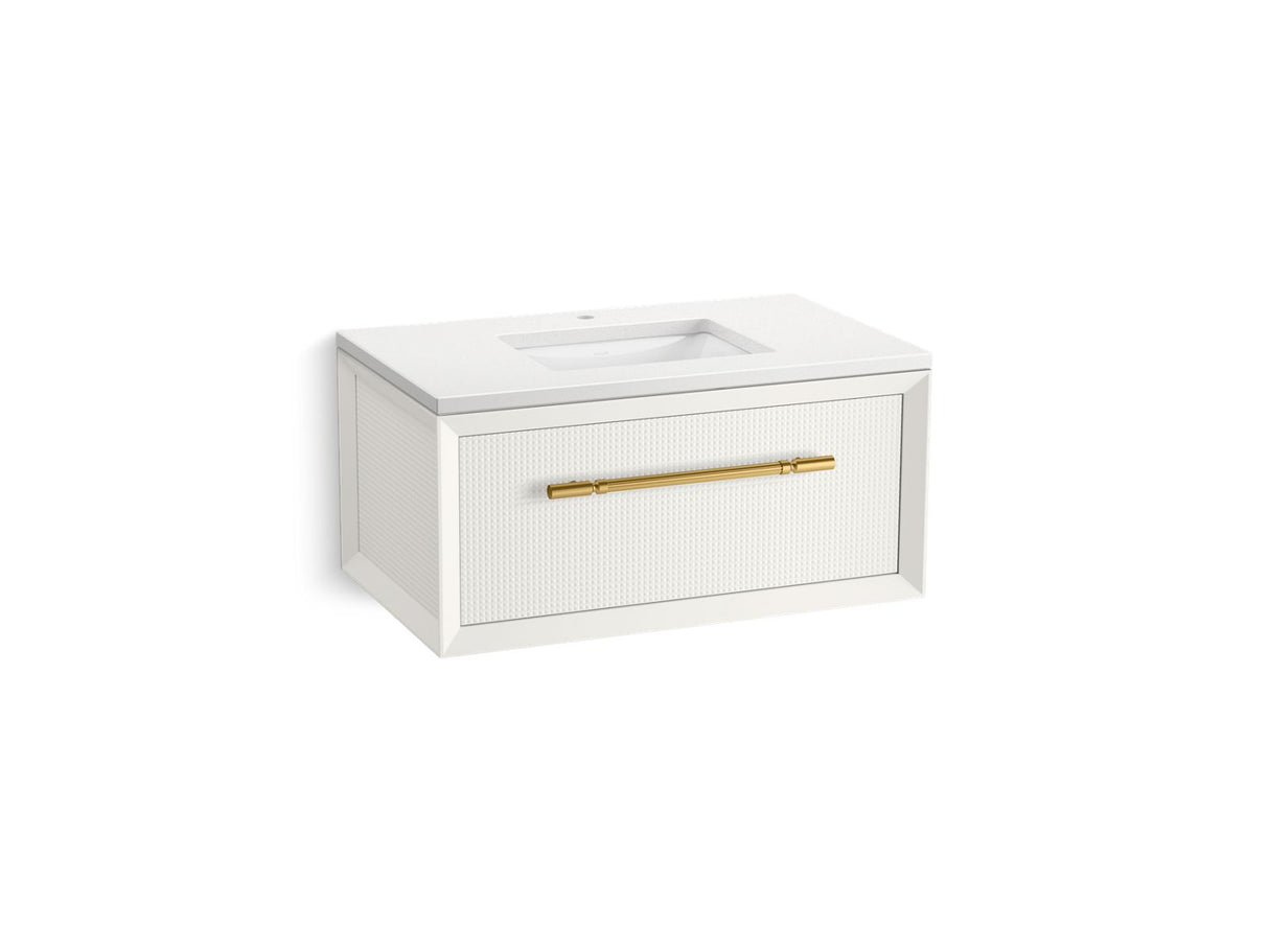 Enivo® 36" wall-hung bathroom vanity cabinet with sink and quartz top