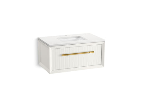 Enivo® 36" wall-hung bathroom vanity cabinet with sink and quartz top