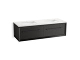 Enivo® 60" wall-hung bathroom vanity cabinet with sinks and quartz top