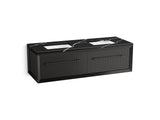 Enivo® 60" wall-hung bathroom vanity cabinet with sinks and quartz top