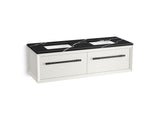 Enivo® 60" wall-hung bathroom vanity cabinet with sinks and quartz top