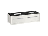 Enivo® 60" wall-hung bathroom vanity cabinet with sinks and quartz top