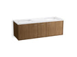 Jute® 60" wall-hung bathroom vanity cabinet with sinks and quartz top