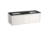 Jute® 60" wall-hung bathroom vanity cabinet with sinks and quartz top