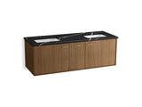 Jute® 60" wall-hung bathroom vanity cabinet with sinks and quartz top