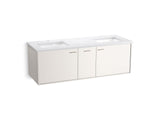 Jute® 60" wall-hung bathroom vanity cabinet with sinks and quartz top