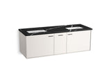 Jute® 60" wall-hung bathroom vanity cabinet with sinks and quartz top