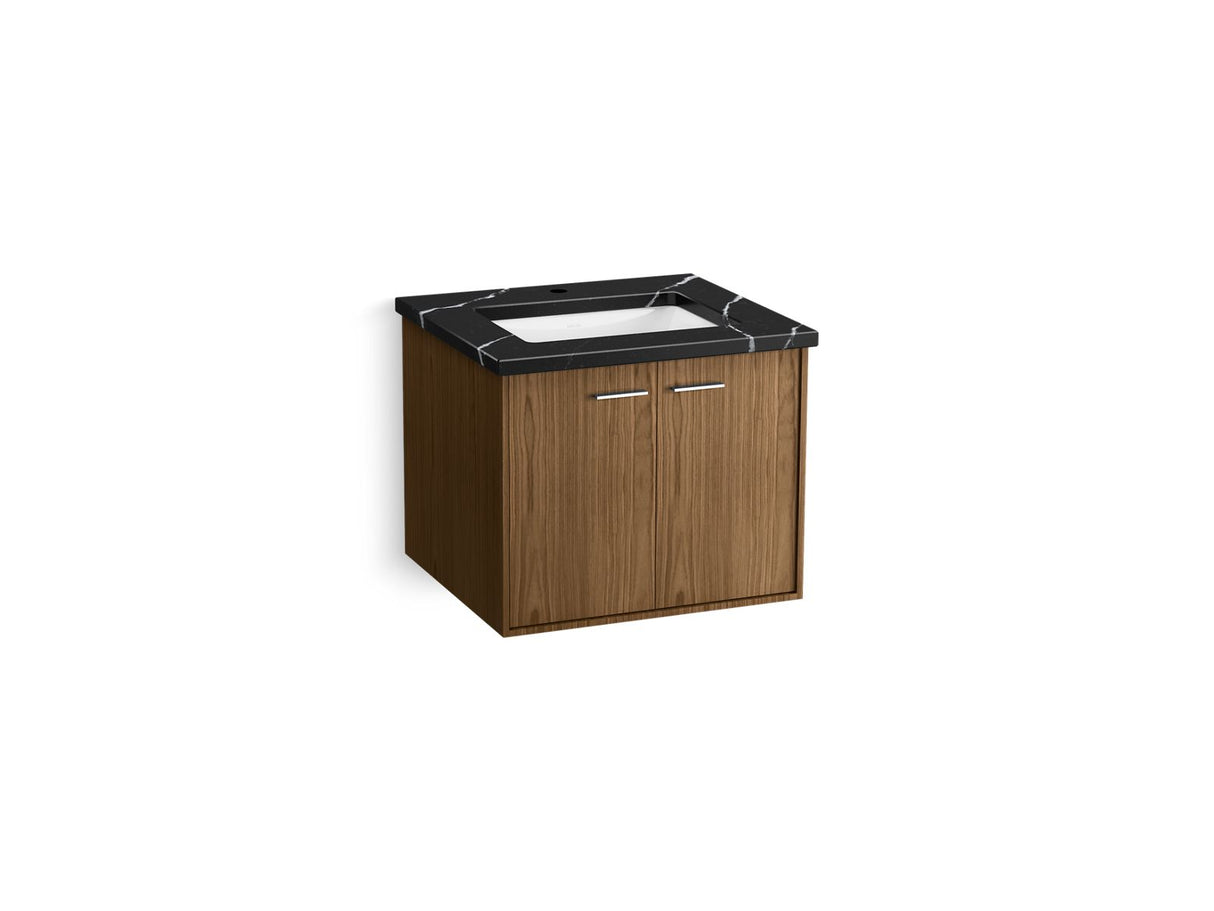 Jute® 24" wall-hung bathroom vanity cabinet with sink and quartz top