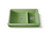 Whitehaven® Smart Divide® 35-1/2" undermount double-bowl farmhouse kitchen sink with short apron