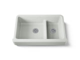 Whitehaven® Smart Divide® 35-1/2" undermount double-bowl farmhouse kitchen sink with short apron