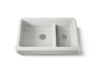 Whitehaven® Smart Divide® 35-1/2" undermount double-bowl farmhouse kitchen sink with short apron