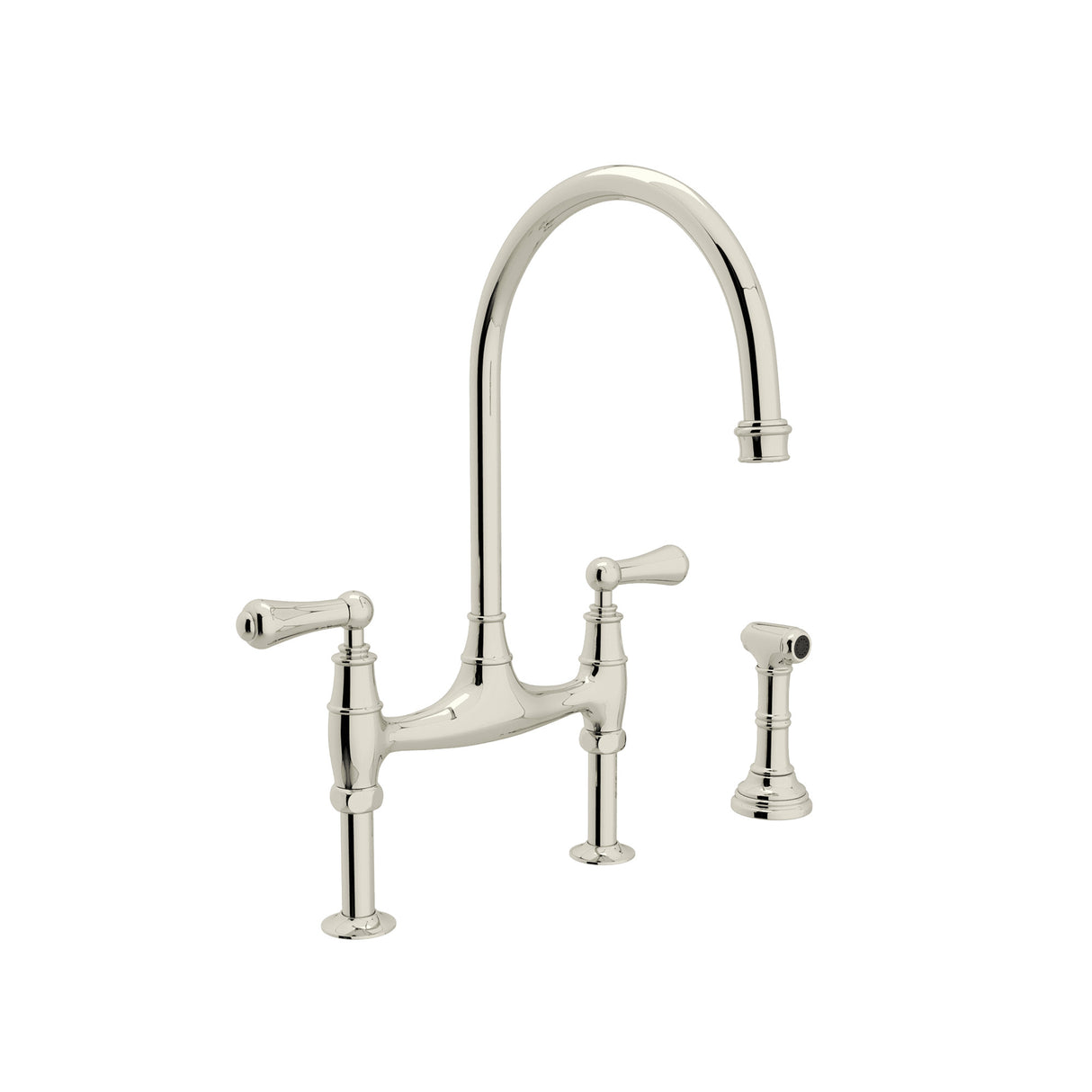 Georgian Era Bridge Kitchen Faucet With Side Spray