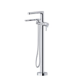 2-way Type T (thermostatic) coaxial floor-mount tub filler with Handshower trim