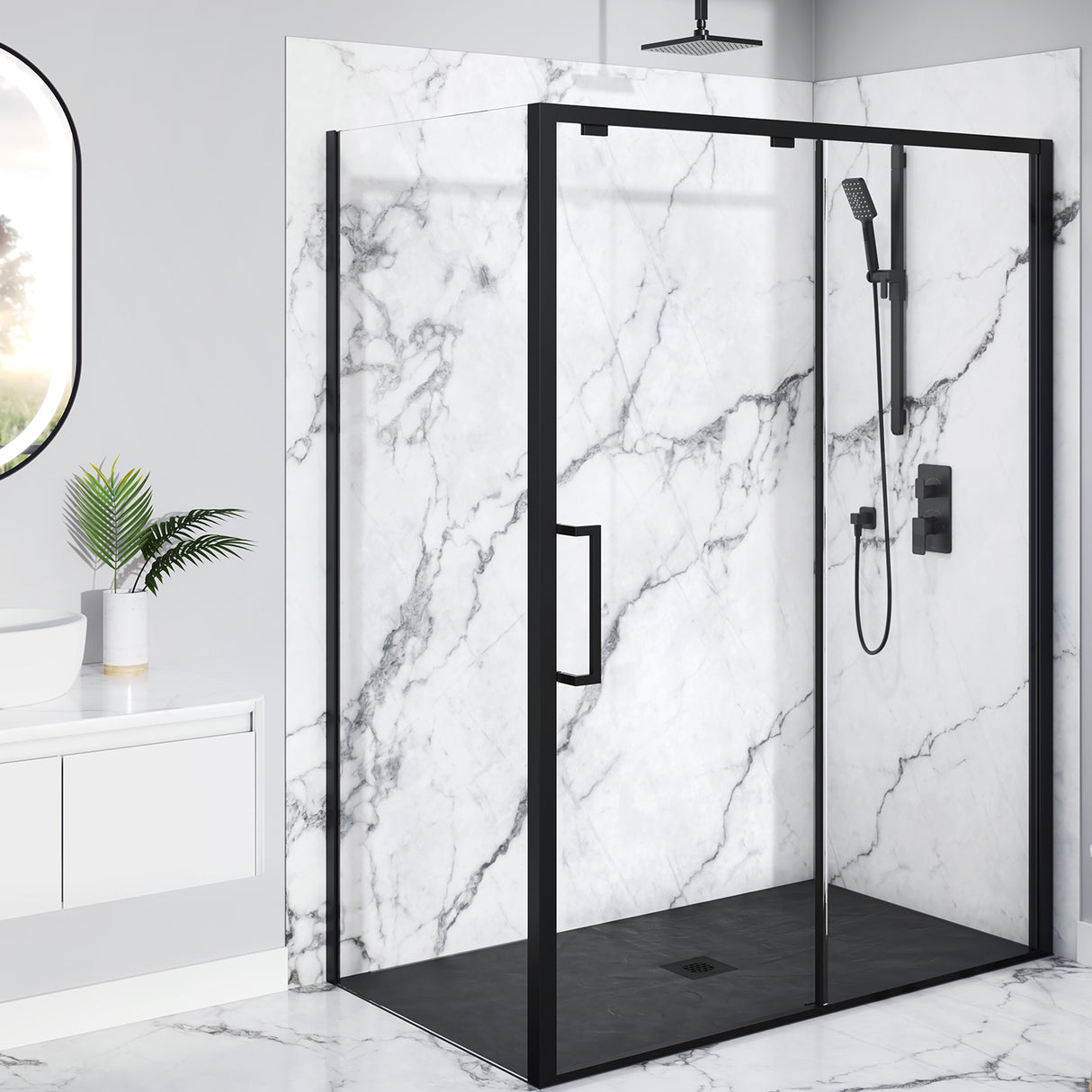 60x36 2-Panel Shower Wall Kit for Corner Installation