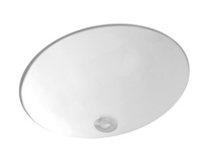 ARCHITECTURA Undermount Bathroom Sink, Oval 17 1/2"