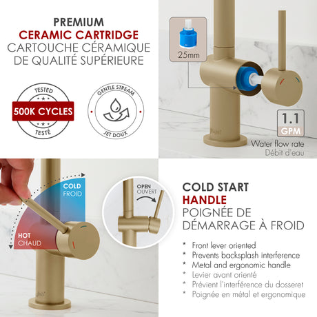 Single Handle 10 1/8" Pull Down Bathroom Faucet