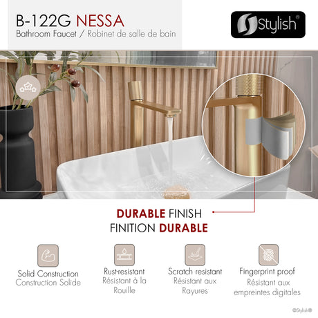 Single Handle 12 1/2" Vessel Bathroom Faucet