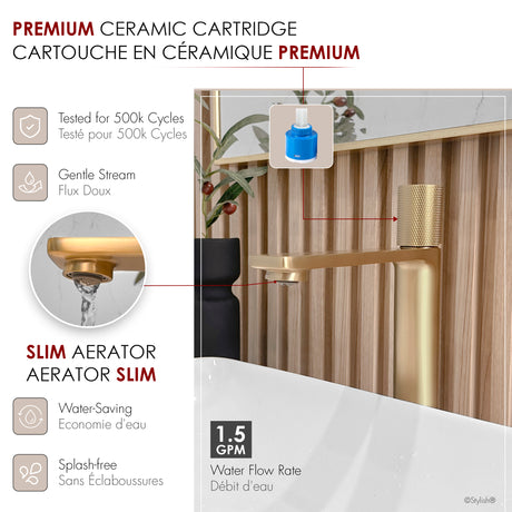 Single Handle 12 1/2" Vessel Bathroom Faucet