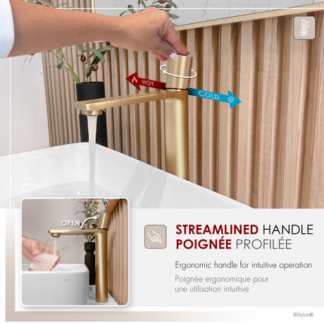 Single Handle 12 1/2" Vessel Bathroom Faucet