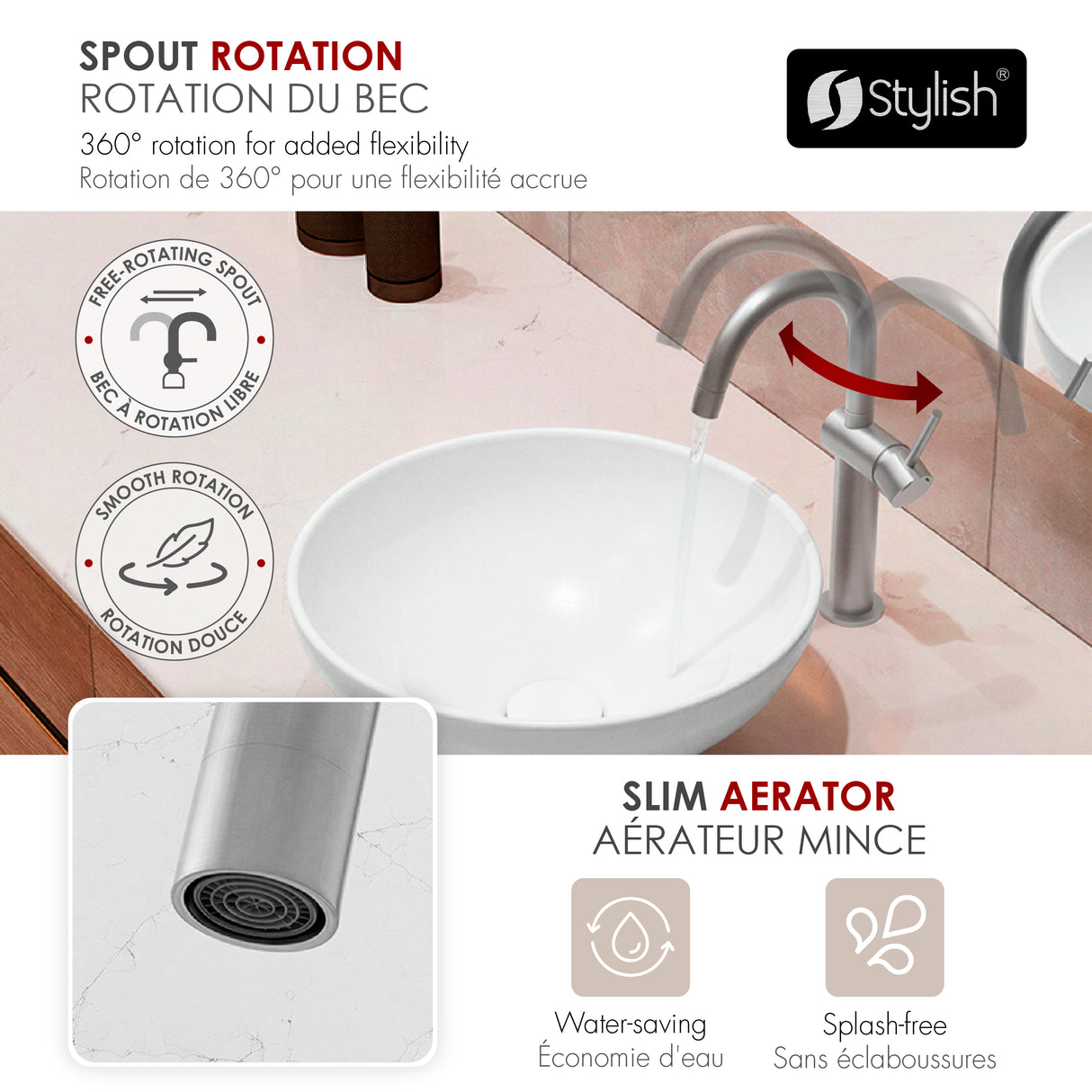 Single Handle 12 5/8" Vessel Bathroom Faucet