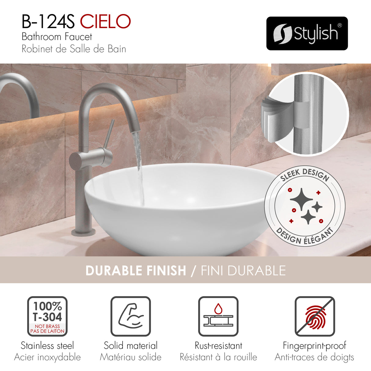 Single Handle 12 5/8" Vessel Bathroom Faucet