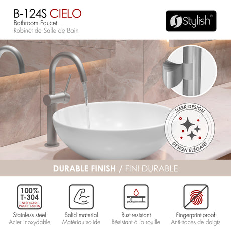 Single Handle 12 5/8" Vessel Bathroom Faucet