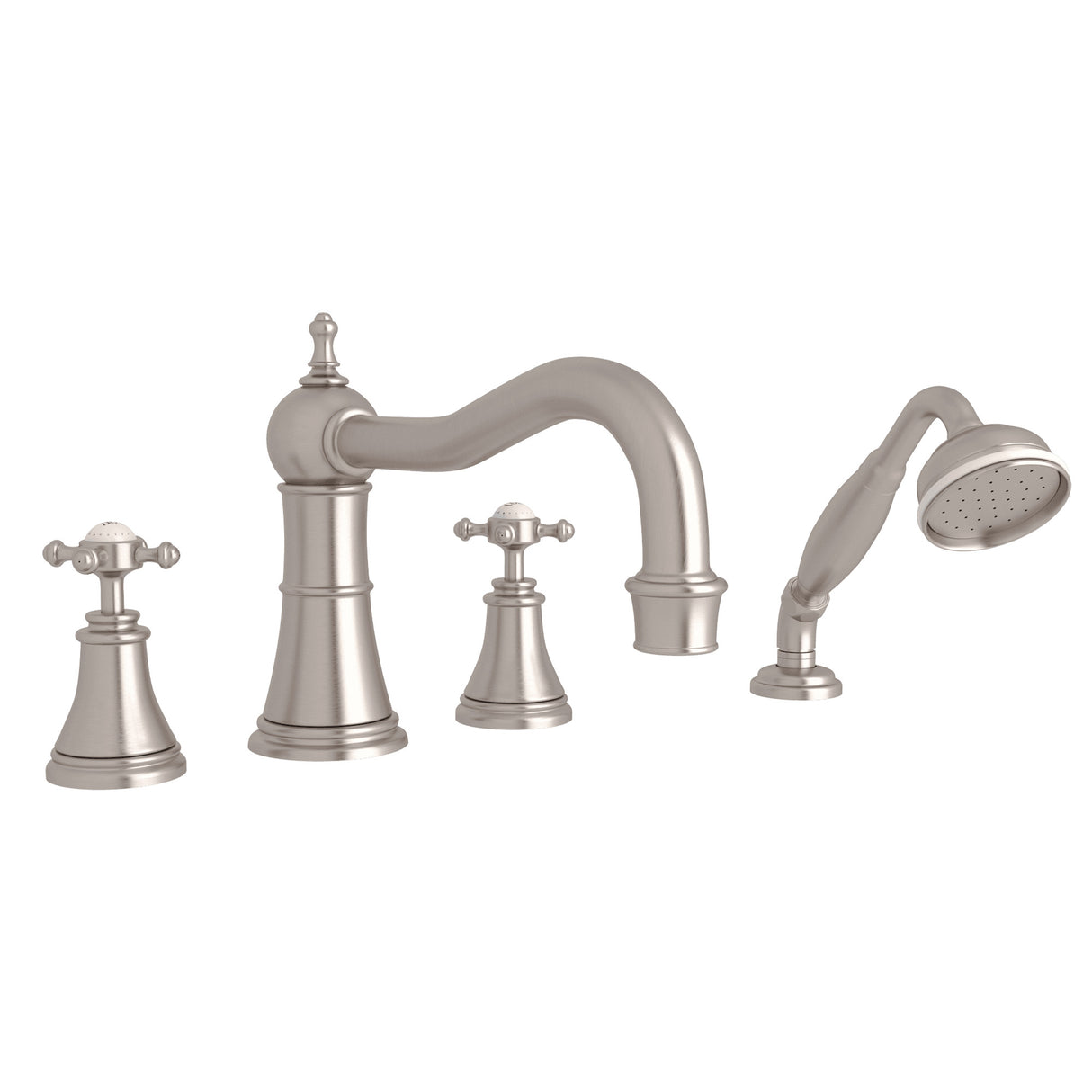 Georgian Era 4-Hole Deck-mount Tub Filler With Column Spout