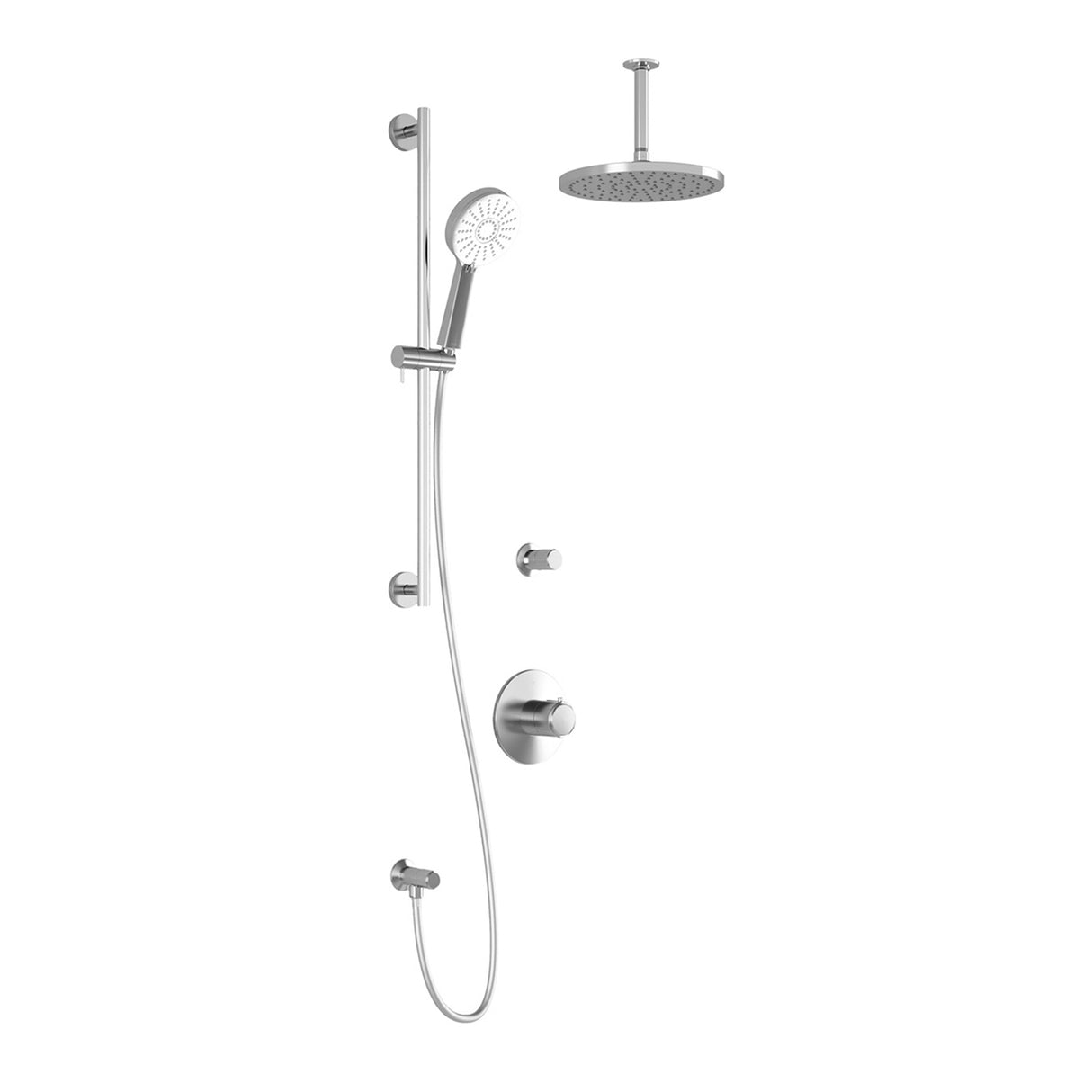 CIT  T2 PLUS (Valves Not Included) : AQUATONIK T/P Shower System with Vertical Ceiling Arm