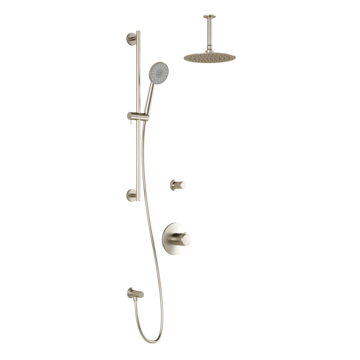CIT  T2 (Valves Not Included) : AQUATONIK T/P Shower System with Vertical Ceiling Arm