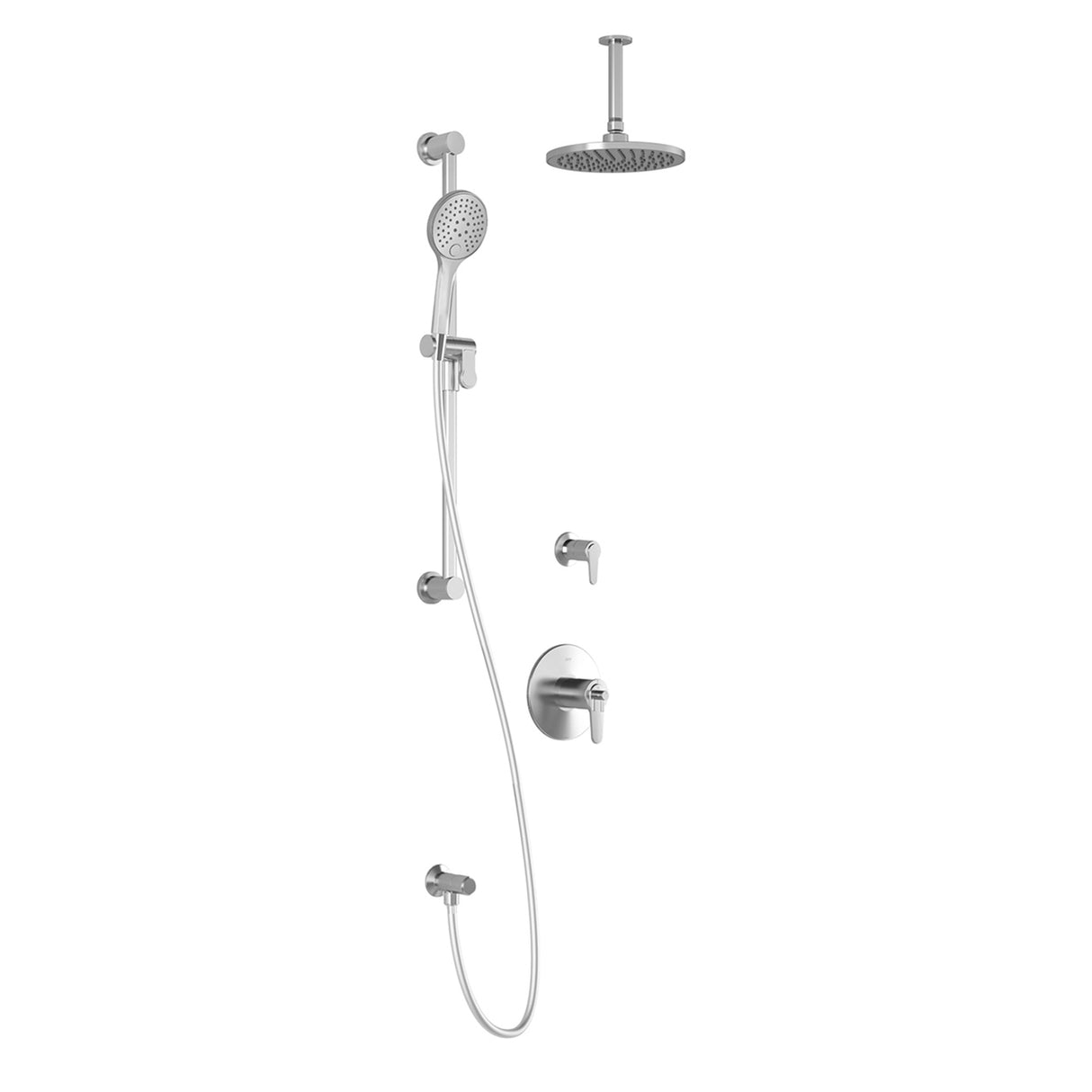 KONTOUR T2 (Valves Not Included) : AQUATONIK T/P Shower System with Vertical Ceiling Arm