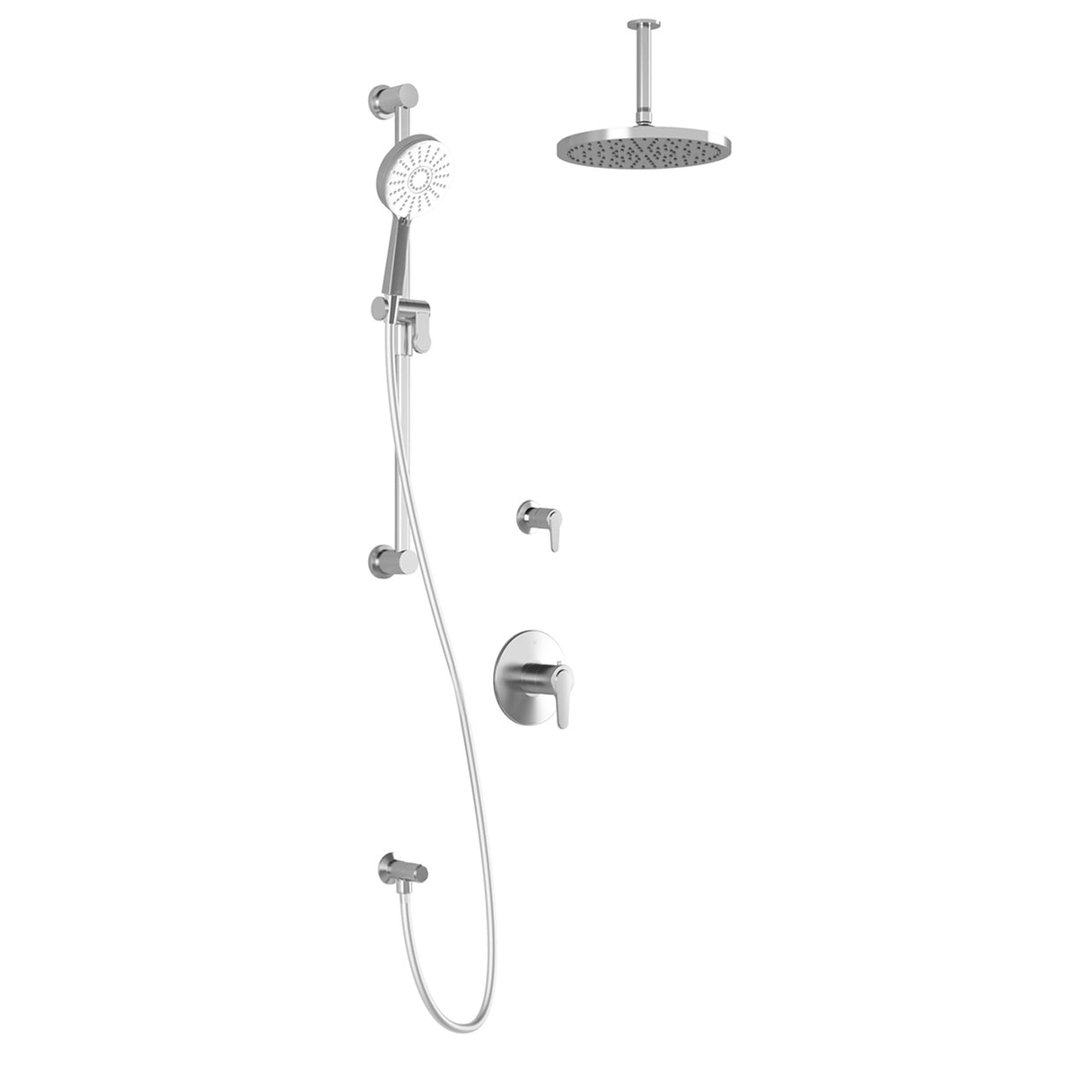 KONTOUR T2 PLUS : AQUATONIK T/P Shower System with Vertical Ceiling Arm Chrome