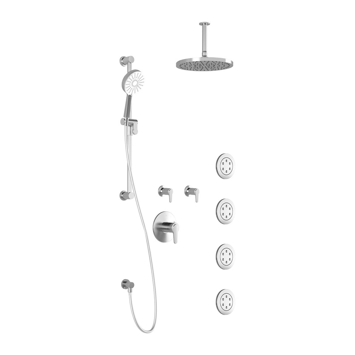 KONTOUR T375 PLUS : Thermostatic Shower System with Vertical Ceiling Arm Chrome