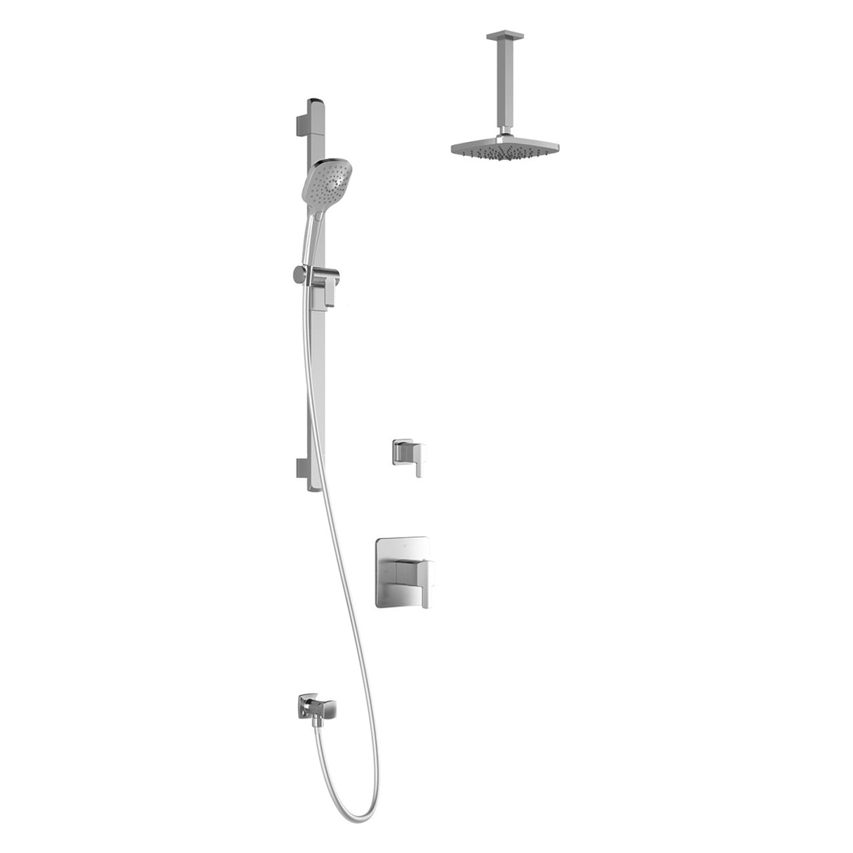 GRAFIK T2 (Valves Not Included) : AQUATONIK T/P Shower System Vertical Ceiling Arm Chrome