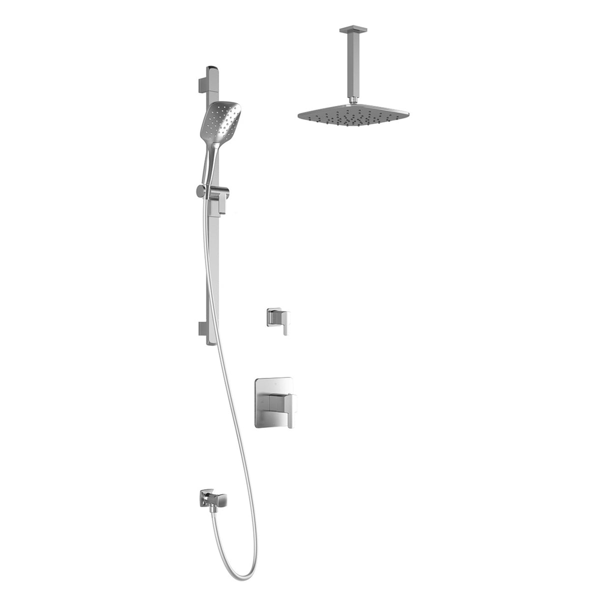 GRAFIK T2 PLUS (Valves Not Included) : AQUATONIK T/P Shower System Vertical Ceiling Arm Chrome