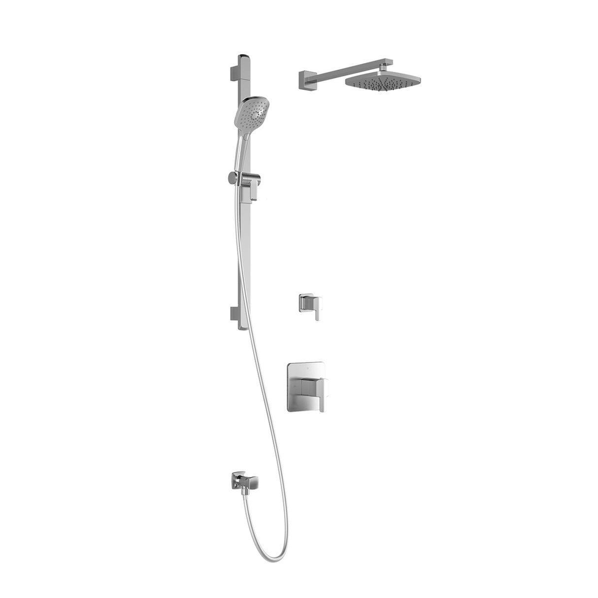 GRAFIK T2 (Valves Not Included) : AQUATONIK T/P Shower System with Wallarm Chrome