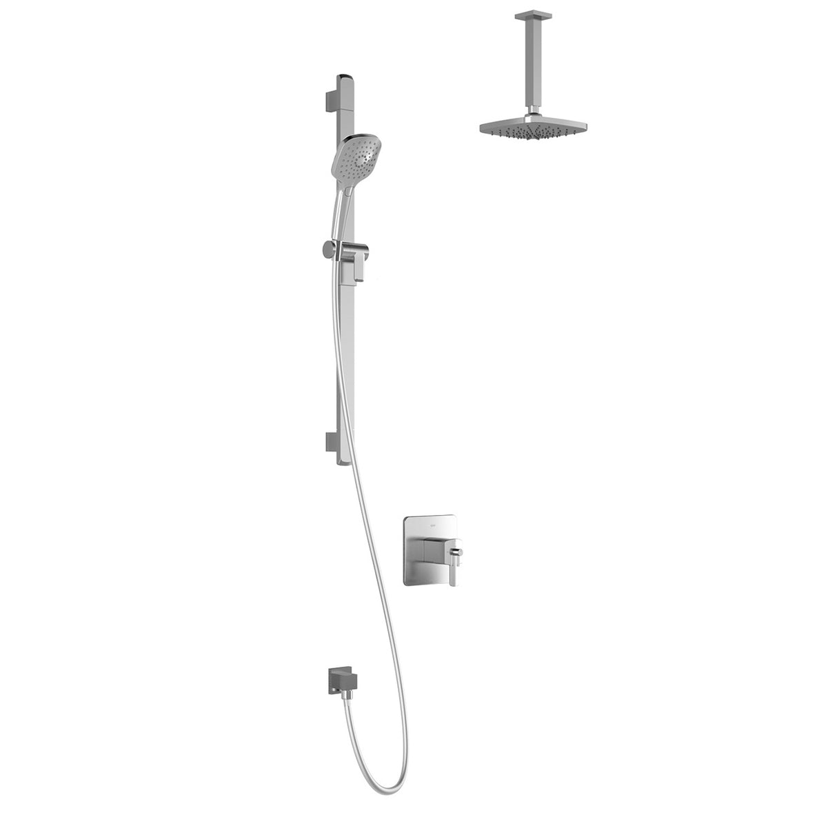 GRAFIK TCD1 : AQUATONIK T/P Coaxial Shower System with Vertical Ceiling Arm Chrome