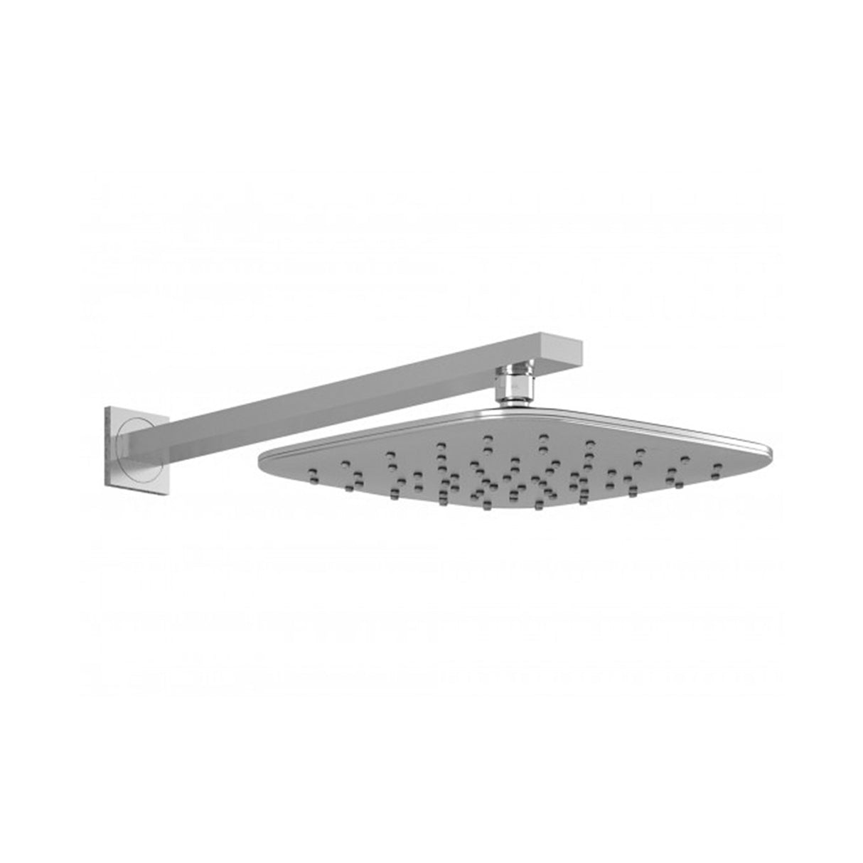 GRAFIK PLUS 251mm x 251mm (9 7/8 inches x 9 7/8 inches) Rainhead and 406mm (16 inches) 90 Degrees Wallarm Chrome