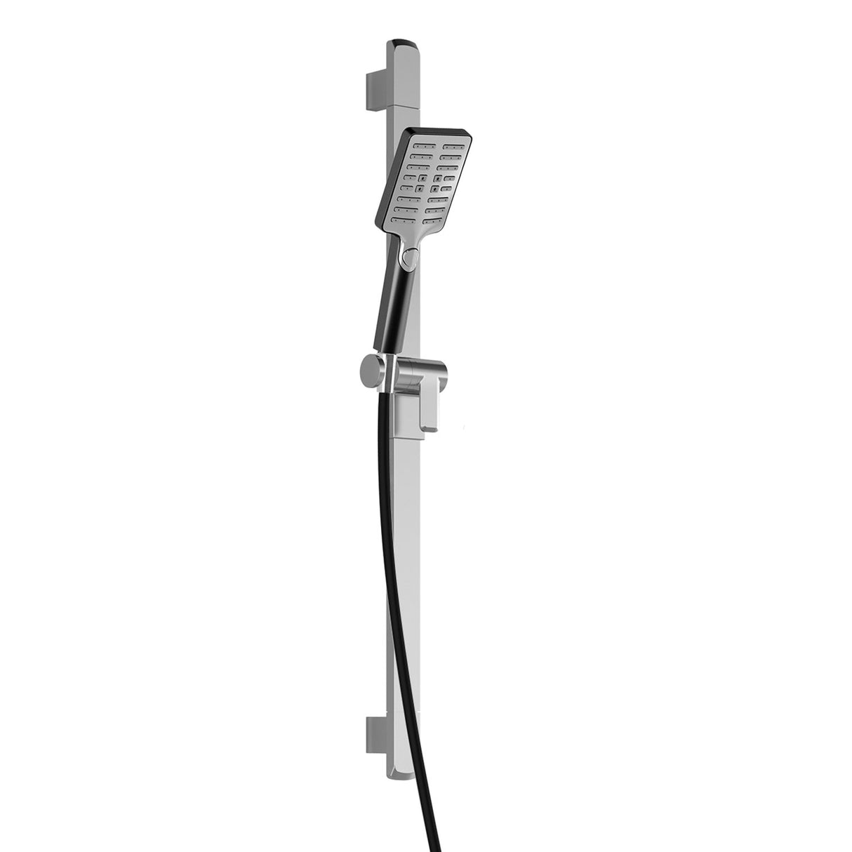 GRAFIK PREMIA 2-Jet Rectangular Handshower, Wallbar and 60 inches Flexible and Soft PVC Hose Assembly