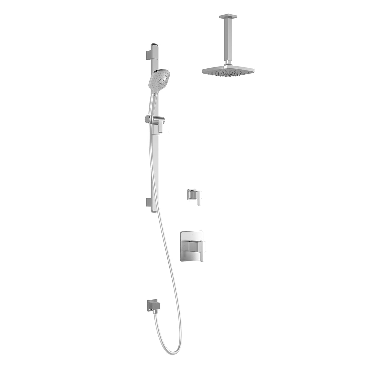 GRAFIK TD2 (Valves Not Included) : AQUATONIK T/P Shower System Vertical Ceiling Arm