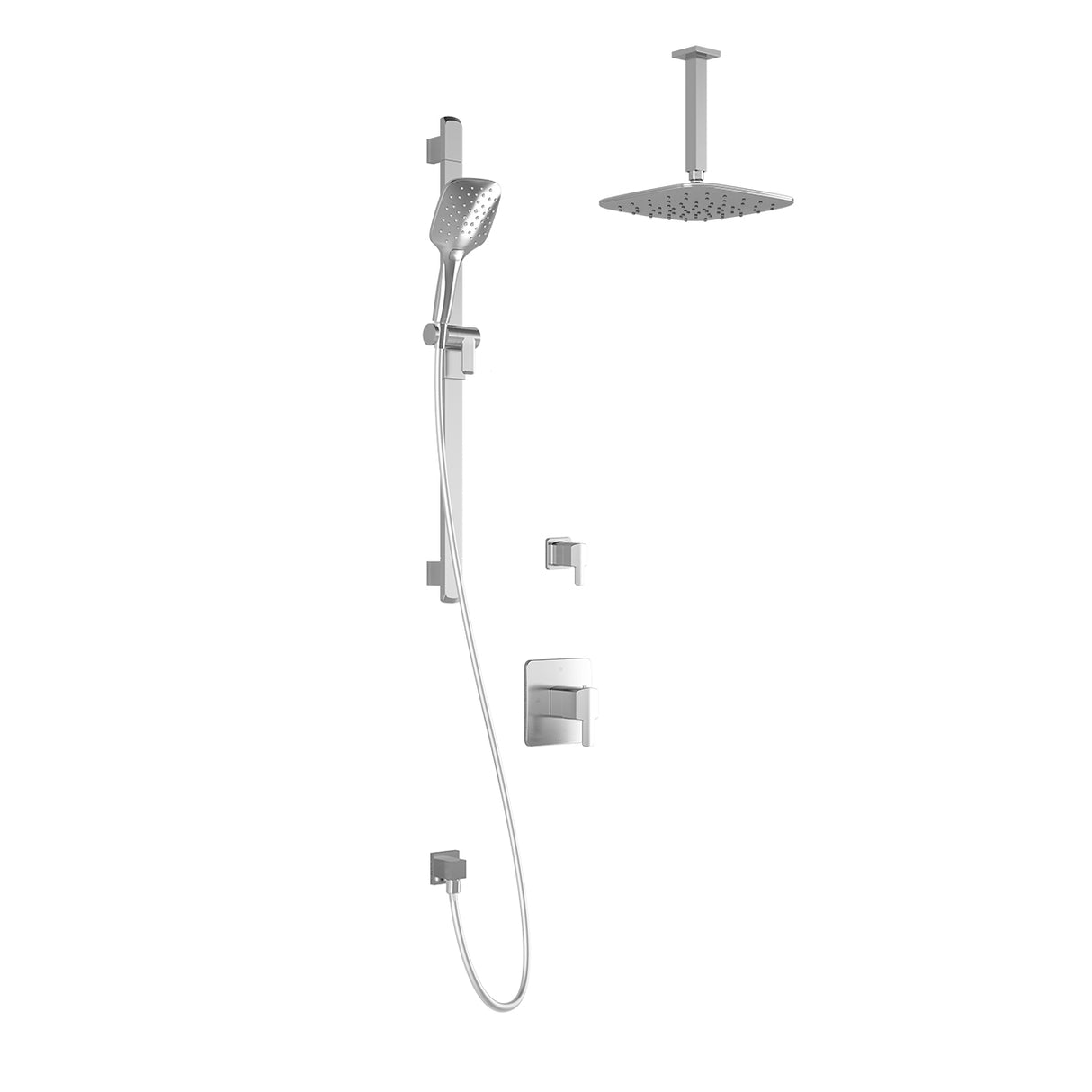 GRAFIK TD2 PLUS (Valves Not Included) : AQUATONIK T/P Shower System Vertical Ceiling Arm Chrome