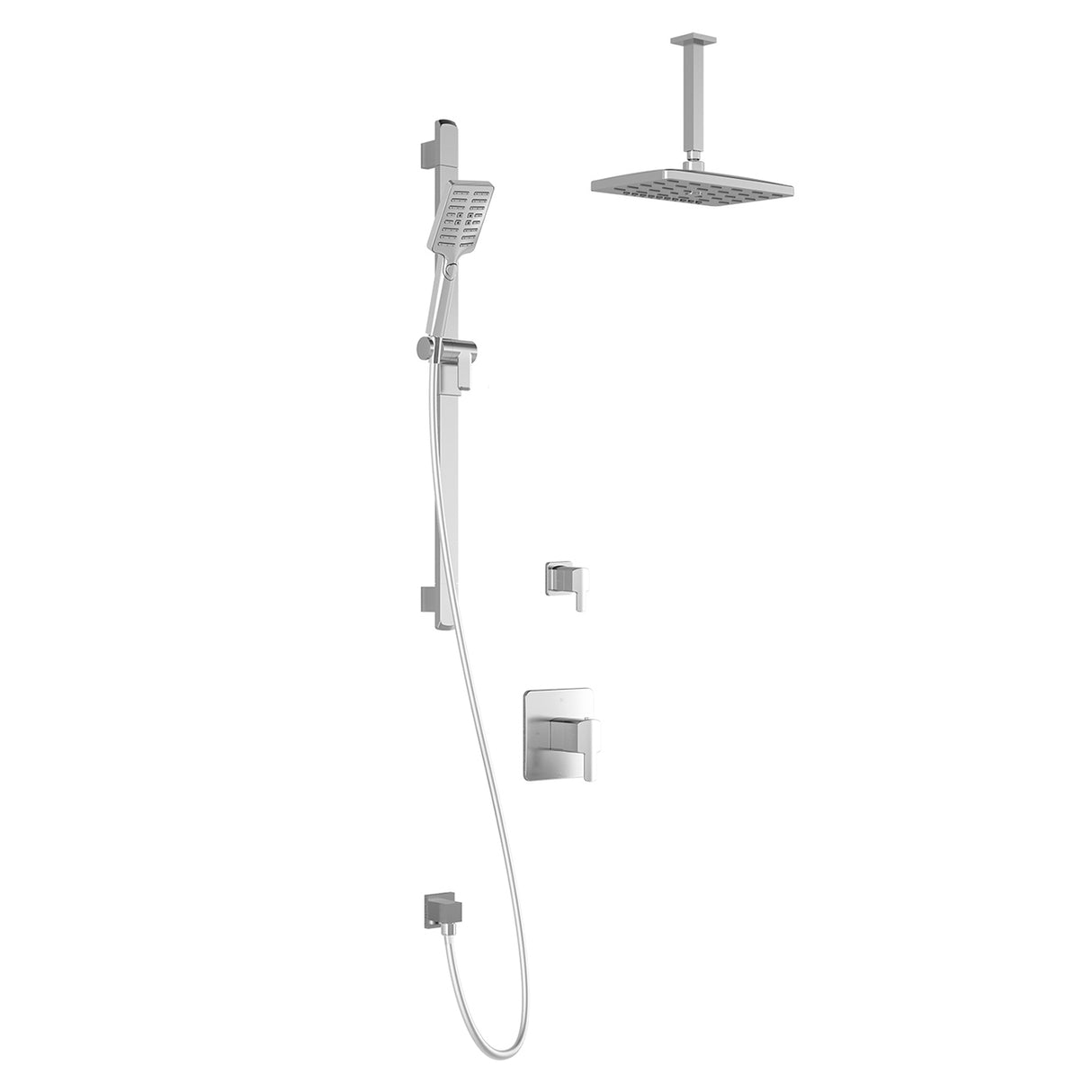 GRAFIK TD2 PREMIA (Valves Not Included) : AQUATONIK T/P Shower System Vertical Ceiling Arm