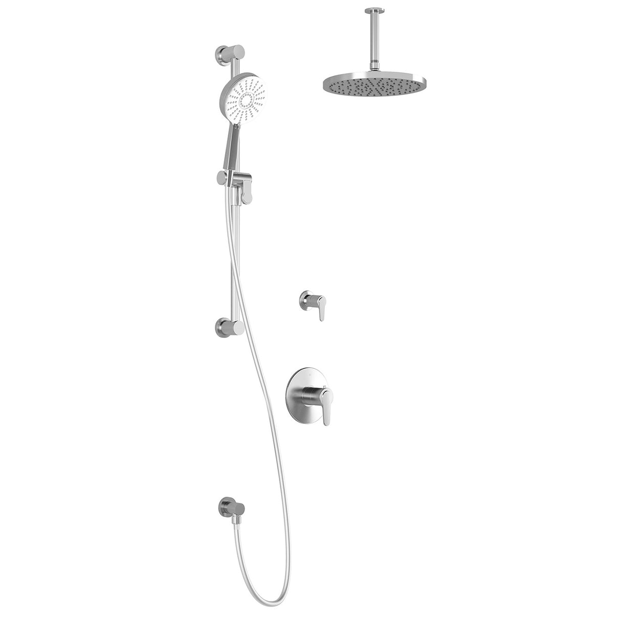 KONTOUR TD2 PLUS : AQUATONIK T/P Shower System with Vertical Ceiling Arm Chrome