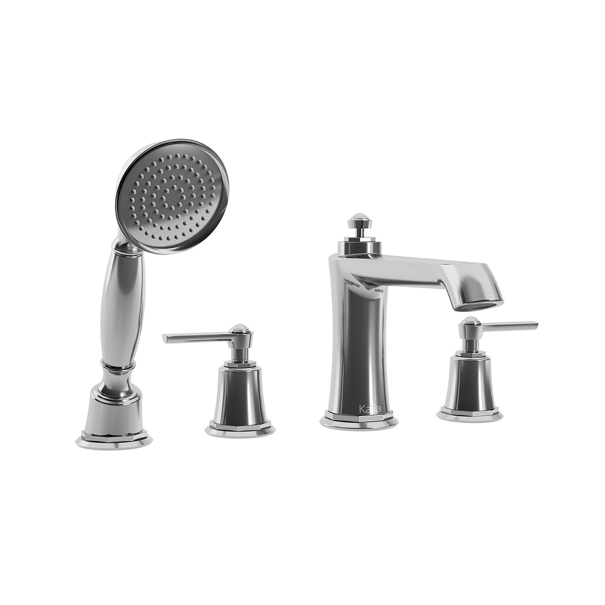 RUSTIK 4-Piece Deckmount Tub Filler with Handshower Chrome