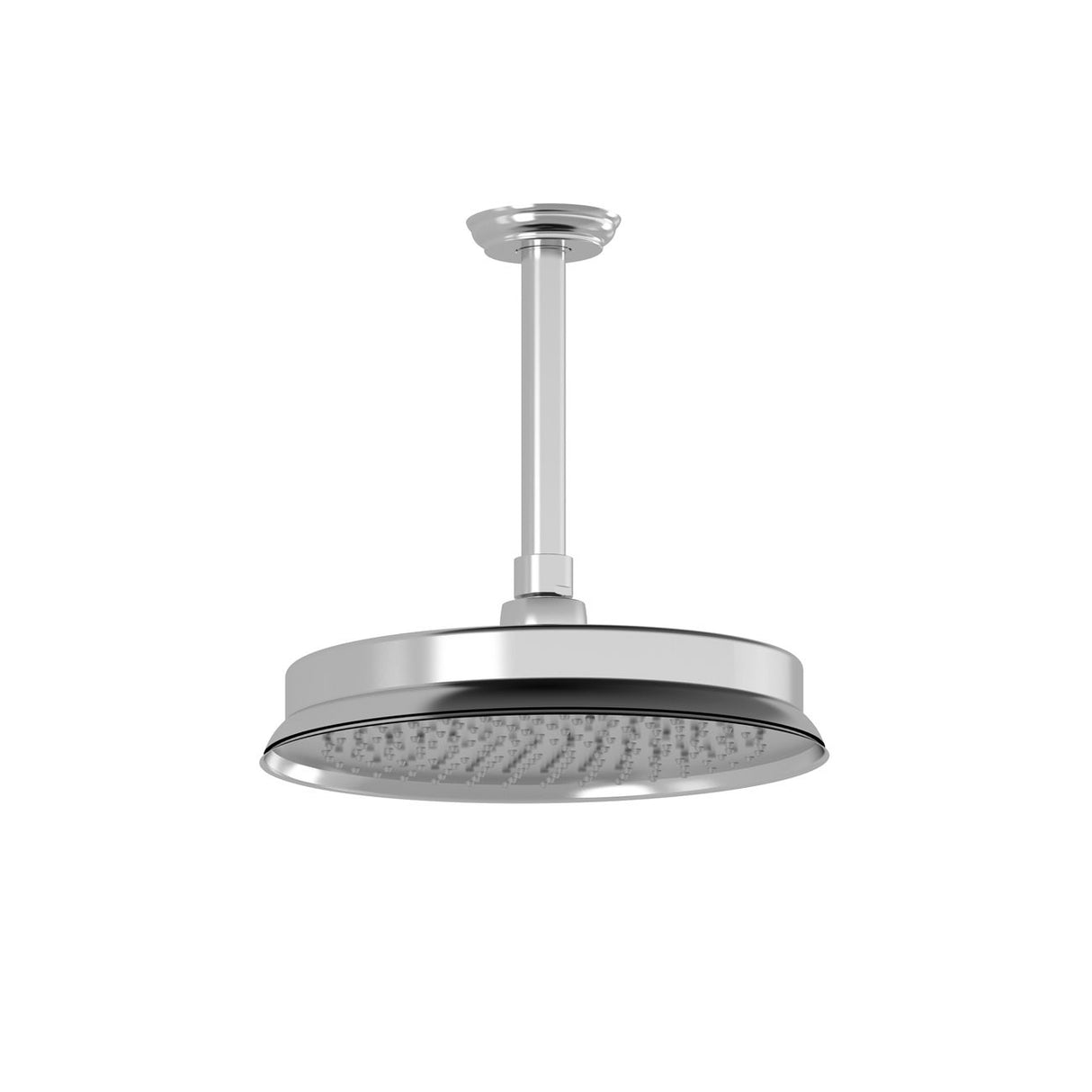 RUSTIK 229mm (9 inches) Rainhead and 153mm (6 inches) Vertical Ceiling Arm Chrome