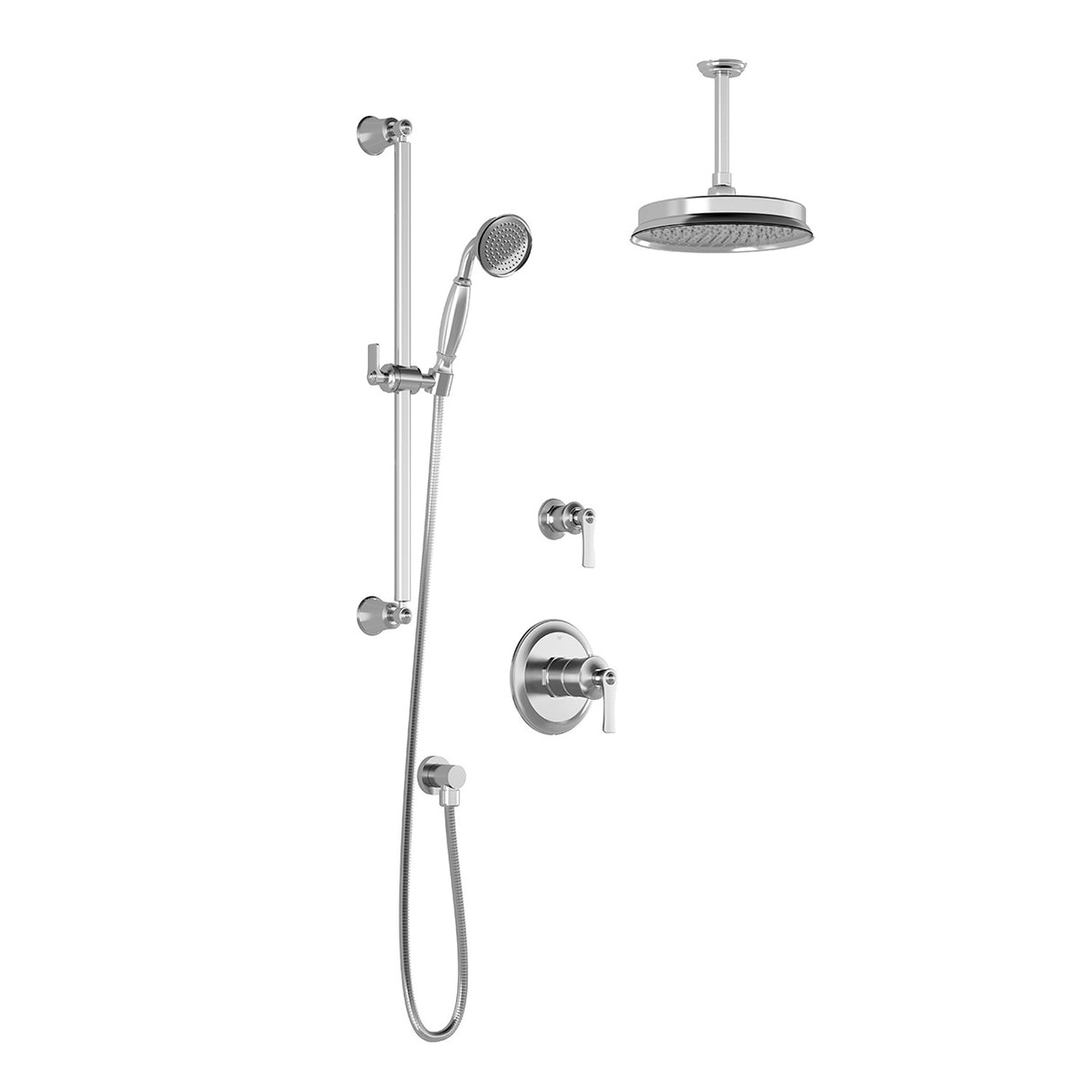 RUSTIK TD2 : AQUATONIK T/P Shower System with Vertical Ceiling Arm Chrome