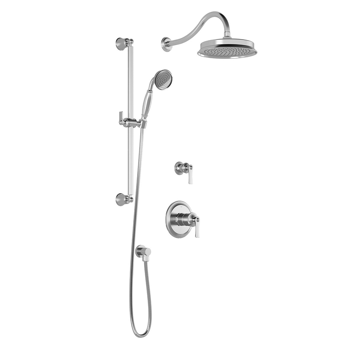 RUSTIK TD2 (Valves Not Included) : AQUATONIK T/P Shower System with Wallarm Chrome