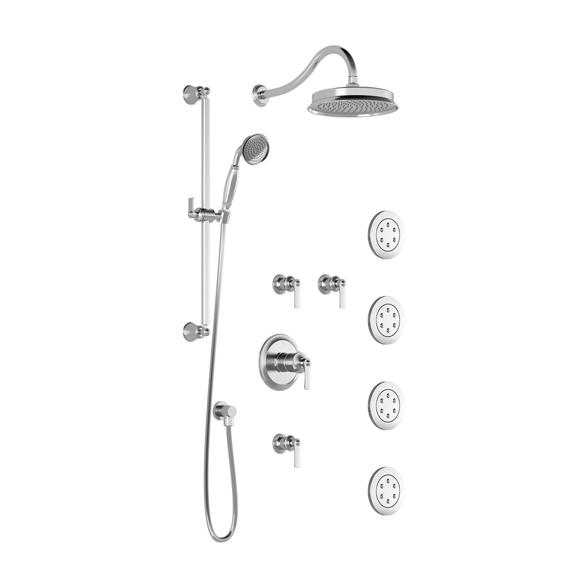 RUSTIK T375 (Valves Not Included) : Thermostatic Shower System with Wallarm Chrome